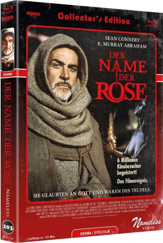 Der Name der Rose (1986) Cover C, Limited Collector's Edition, Mediabook, 4K Ultra HD + Blu-ray