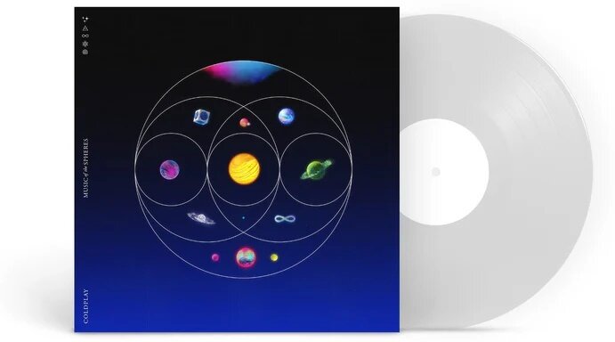 Coldplay - Music Of The Spheres 2025 Reissue, Parlophone, Eco Recycle Vinyl, Clear Vinyl, LP