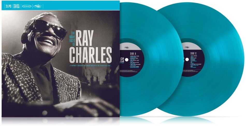 The Many Faces Of Ray Charles Deluxe Edition, Turquoise Blue Vinyl, 2 LPs