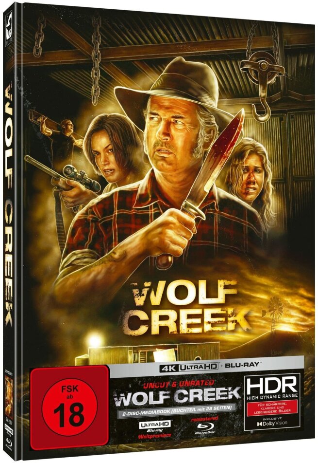 Wolf Creek (2005) Cover E, Limited Edition, Mediabook, Uncut, Unrated, 4K Ultra HD + Blu-ray
