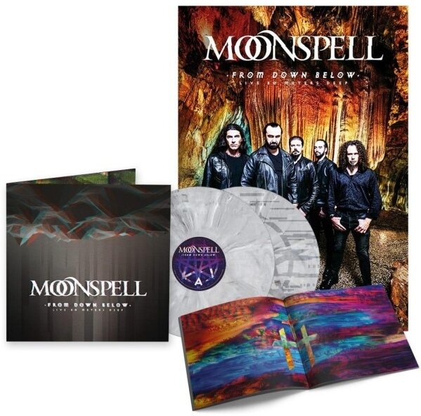 Moonspell - From Down Below - Live 80 Meters Deep + Poster, White Black Marbled Vinyl, 2 LPs