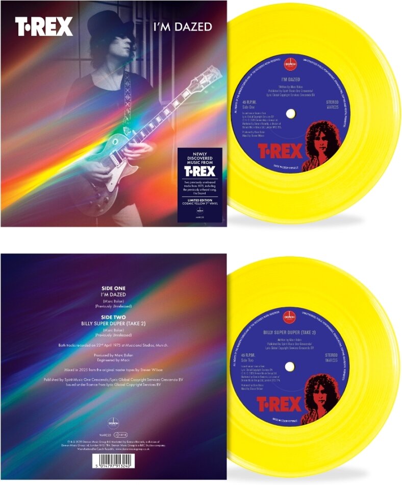 T.Rex (Tyrannosaurus Rex) - I’m Dazed / Billy Super Duper Colored, 7" Single