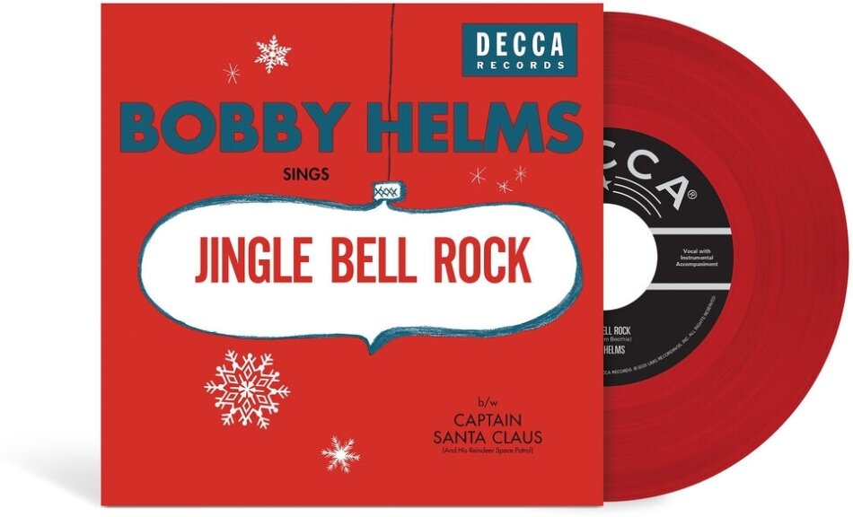 Bobby Helms - Jingle Bell Rock 2025 Reissue, Geffen Records, Apple Red Vinyl, 7" Single