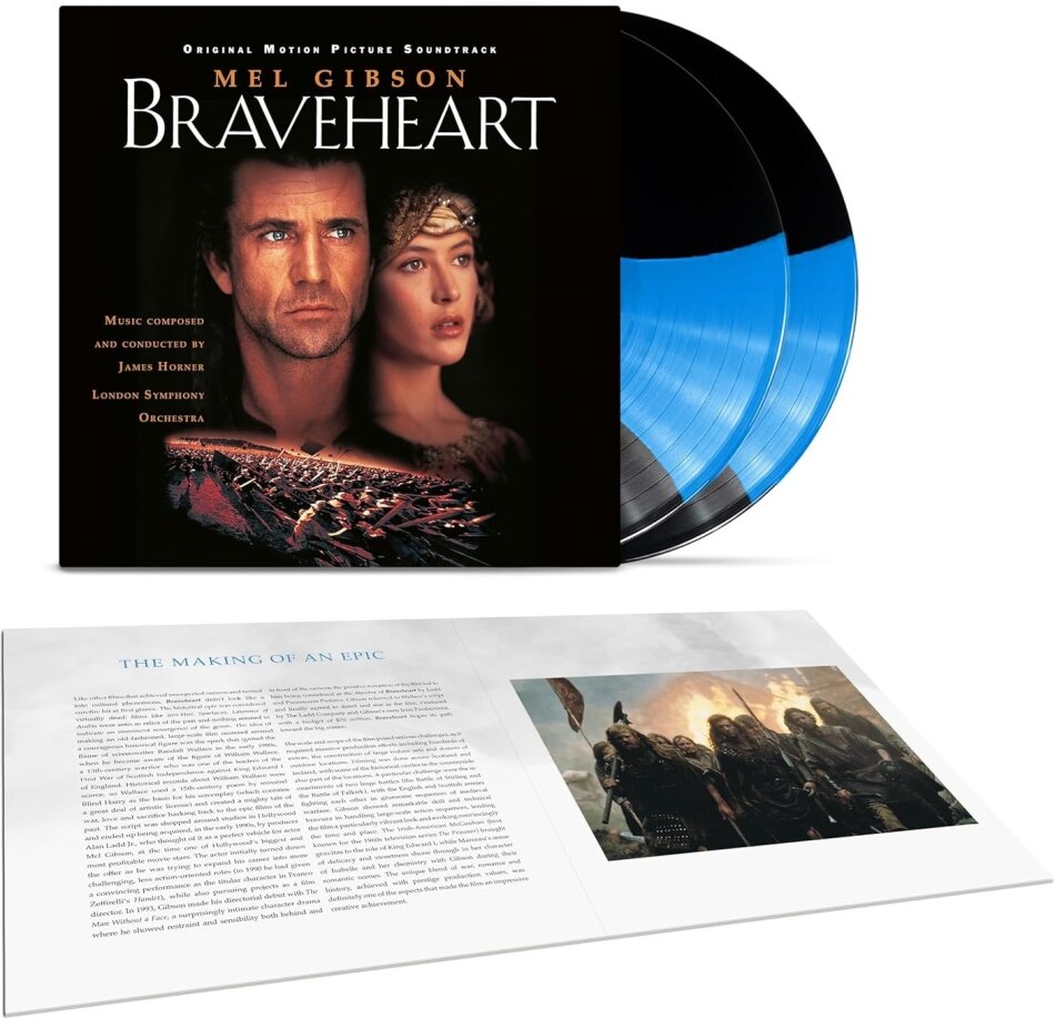 James Horner - Braveheart - OST 2025 Reissue, Deutsche Grammophon, 30th Anniversary Edition, Blue/Black Vinyl, 2 LPs