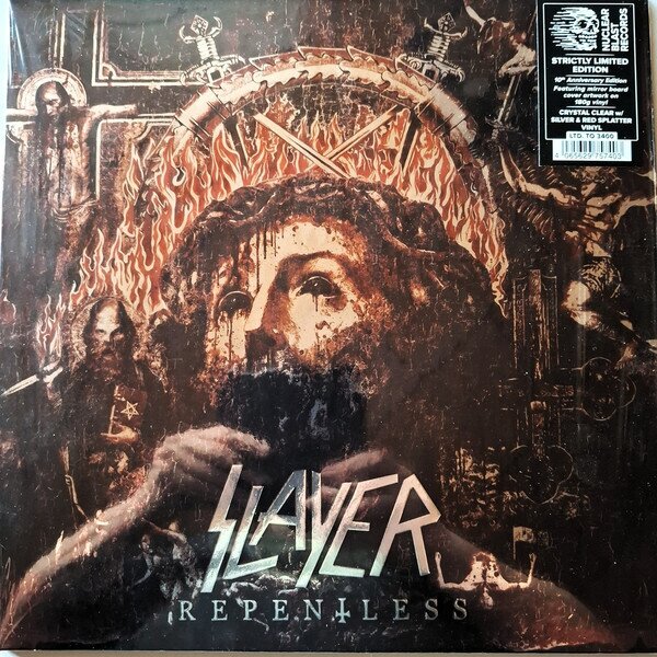 Slayer - Repentless 2025 Reissue, Indies Exclusive, Clear With Silver & Red Splatter Vinyl, LP
