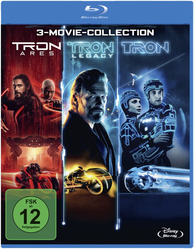 Tron (1982) / Tron Legacy (2010) / Tron: Ares (2025) - 3-Movie-Collection 3 Blu-rays