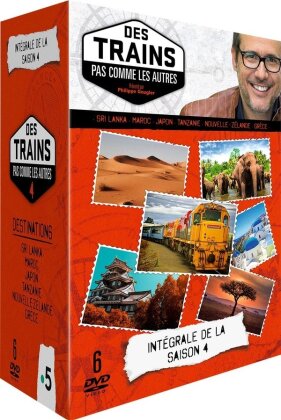Des trains pas comme les autres - Saison 4 : 6 Destinations - Sri Lanka - Maroc - Japon - Tanzanie - Nouvelle-Z&eacute;lande - Gr&egrave;ce (6 DVD)