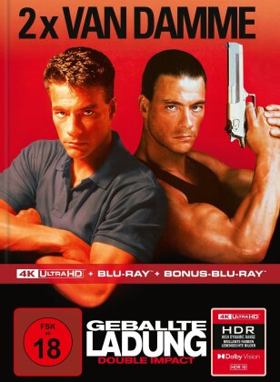 Geballte Ladung &ndash; Double Impact (1991) (Cover A, Limited Edition, Mediabook, 4K Ultra HD + 2 Blu-rays)