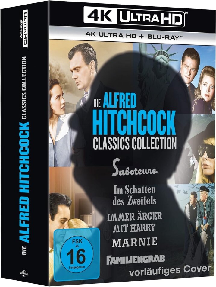 Die Alfred Hitchcock Classics Collection - Saboteure / Im Schatten des Zweifels / Immer Ärger mit Harry / Marnie / Familiengrab 10 Blu-rays